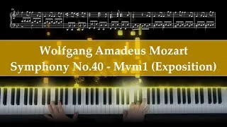Thumbnail: W.A.Mozart - Symphony No.40: 1st Movement Exposition (piano intermediate arrangement)