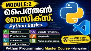 Thumbnail: 2. Python Basics, Print Function, Variables,  Fstring, Input Functions | Python Master Course.