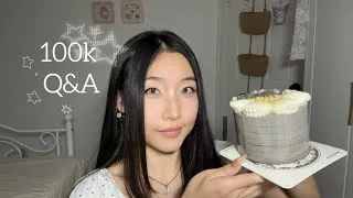 Thumbnail: [ASMR] 100K Q&A🤍🎉Cake Mukbang 