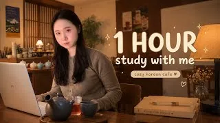 Thumbnail: 1 Hour Study With Me in a Korean Cafe ☕ | Cafe Ambience, No Talking