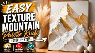 Thumbnail: Golden Texture Mountain Art l DIY Textured Canvas Wall Art l Satisfying Palette Knife Art Process
