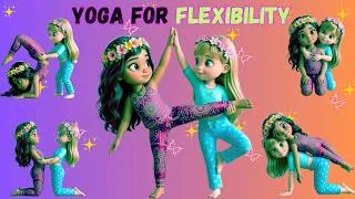 Thumbnail: Kids Partner Yoga with Best Friends 🌈 Full Body Stretching for Flexibility & Relaxation |Calm & Easy
