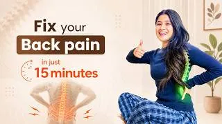 Thumbnail: Back Pain Relief in 15 Minutes | Yoga for Back Pain | Bed Yoga for Beginners