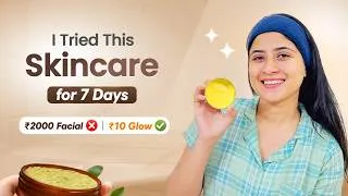 Thumbnail: I Tried This ₹10 Summer Skincare Routine for 7 Days | Tan Removal + Glowing Skin at Home 🔥