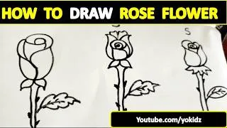 Thumbnail: How To Draw A Rose Flower In Easy Way | Rose Flower Drawing