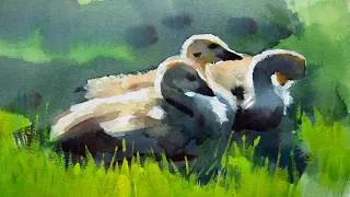 Thumbnail: Painting Three Geese in Loose Watercolor