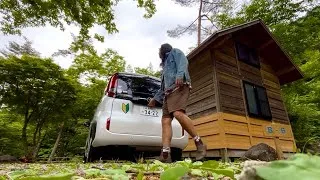 Thumbnail: I rent a $100/day tiny cabin in rural Japan by a river to enjoy a cheap meal on a budget to save.