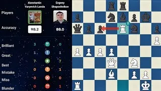 Thumbnail: Konstantin Landa destroyed the Caro-Kann with 3 brilliant moves ✨️ 