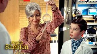 Thumbnail: Meemaw's Knitting Skills Save Sheldon’s Science Experiment | Young Sheldon