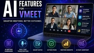 Thumbnail: VMeet AI Features Explained | Smarter Meetings with AI