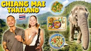Thumbnail: CHIANG MAI FOOD & TRAVEL 🇹🇭| Khao Soi, Elephants, Sunday Night Market | Thailand Vlog