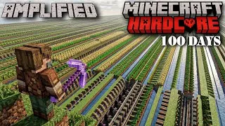 Thumbnail: I Survived 100 Days in Minecraft's Amplified Farlands World! 🌍⛏️🔥 #100days