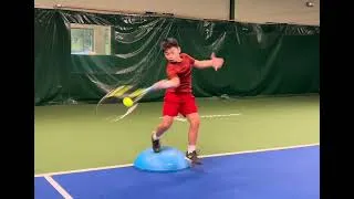 Thumbnail: Mogul Step Tennis Practice with this 9 year old |