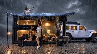 Thumbnail: Camping in a Giant $3,600 2-Story Air Tent Amid Heavy Rain