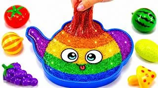 Thumbnail: ASMR Slime Video l How To Make Rainbow Teapot Bathtub With Glitter Slime | By YoYo