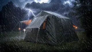 Thumbnail: ⛈️ Heavy Rain & Thunderstorm Hit My Tent‼️ Cozy Camping in Torrential Rain | ASMR