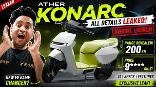 Thumbnail: ATHER KONARC 🔥 ALL DETAILS Revealed 🥳 200km Range | No Service 😱 #Atherkonarc #atherenergy 
