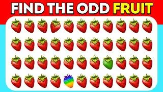 Thumbnail: Find The Odd One Out! 👀 | Fruit Edition 🍏 | Easy, Medium, Hard Levels 🧠