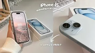 Thumbnail:  iphone 15 aesthetic unboxing,set up & camera test (reupload)🦋✨