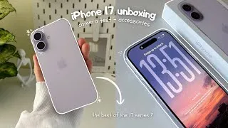 Thumbnail:  iphone 17 aesthetic unboxing & camera test compared with iphone 16 + essential accessories 🎀