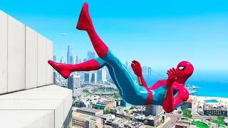 Thumbnail: Spider-Man BEST JUMPS & CRAZY FALLS (GTA 5 Spiderman Gameplay Fails) #64