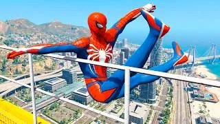Thumbnail: Spider-Man BEST JUMPS & CRAZY FALLS (GTA 5 Spiderman Gameplay Fails) #61