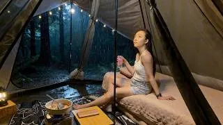 Thumbnail: ☔️ Camping in Heavy Rain with Conical Tent | Pouring Rain ASMR