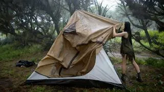 Thumbnail: ☔ Beautiful Girl Solo Camping in The Rain - a Secret forest | ASMR