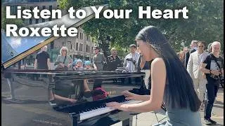 Thumbnail: Everyone Stopped to Listen | Roxette - Listen To Your Heart (Street Piano)