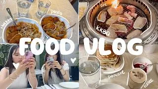 Thumbnail: food vlog | pasta, pancakes, friends, KKBQ