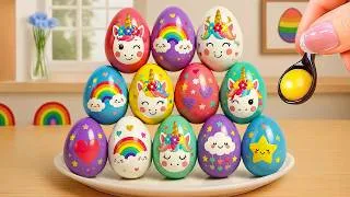 Thumbnail: Satisfying Mini Rainbow Egg Pyramid Cake Recipe With Unicorn [4K] 🌈 Mini Cake Challenge & ASMR
