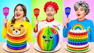 Thumbnail: Me vs Grandma vs Chef Cooking Challenge! Cake Decorating With Pro by YUMMY JELLY