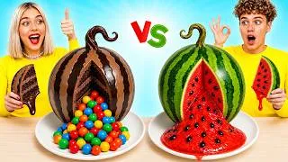 Thumbnail: Real Food vs Chocolate Food Challenge! Funny Food Tricks by YUMMY JELLY