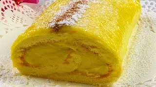 Thumbnail: When I don't have time I make this Roll Cake with 3 main ingredients and cream! Easy and Delicious!