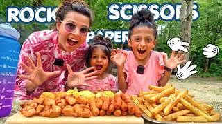 Thumbnail: WINNER EATS! Rock Paper Scissors Food Challenge with kids in the Woods!