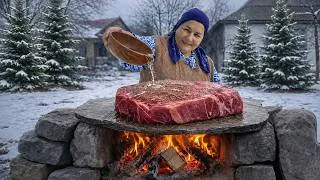 Thumbnail: Cooking a Massive Beef Round Steak on a Hot Stone the Primitive Way