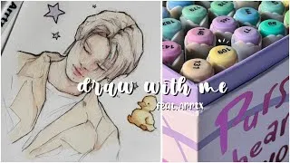 Thumbnail: draw with me ─ .✦ trying out alcohol markers for the first time feat. Arrtx ᯓ★