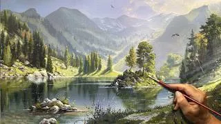 Thumbnail: "Breath of the Mountains" Acrylic painting. Artist - Viktor Yushkevich. #247