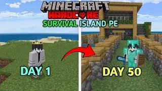 Thumbnail: I Survived 50 DAYS on a SURVIVAL ISLAND in Minecraft PE! 🌊🌴