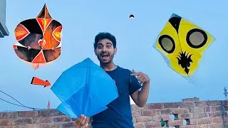 Thumbnail: Blue kite make😍 || kite flying on rooftop | Nuksan hoo Gaya🥲