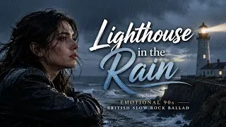 Thumbnail: Lighthouse in the Rain 🌧️ | Emotional 90s British Slow Rock Ballad