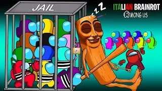 Thumbnail: Among Us Locked in a Cage VS Tung Tung Tung Sahur (Italian Brainrot) | Among Us Animation Funny