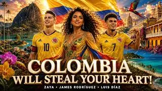 Thumbnail: COLOMBIA | Zaya ft. James & Luis Díaz – Mountains & Football Dreams (Official Cinematic Anthem 2026)