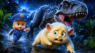 Thumbnail: Giant T-Rex Hunts Marshmallow in the Storm! 😱🦖⛈️ | Baby Police Rescue