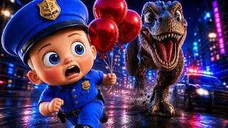 Thumbnail: Giant Dinosaur Escaped Just to PLAY?! 😱🦖🚓 | Baby Police Dino Adventure