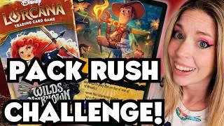 Thumbnail: Open 2 Packs. Play Immediately. Disney Lorcana Pack Rush | Wilds Unknown