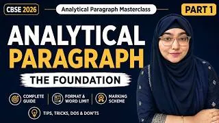 Thumbnail: Analytical Paragraph Class 10 CBSE Masterclass Part 1 | Format, Tips, Dos & Don'ts, Marking Scheme