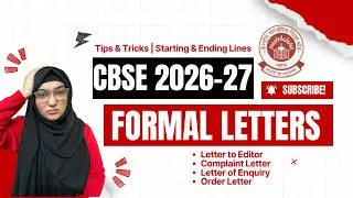 Thumbnail: CBSE Formal Letter Writing Format 2026 | Class 10 & 12 Letter to Editor Tips, Tricks & Opening Lines