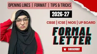 Thumbnail: Formal Letter Writing Format 2026 | Class 9,10,11,12 CBSE ICSE NIOS English Tips, Tricks & Examples