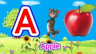 Thumbnail: A for Apple 🍎 B for Ball ⚽ C for Cat 🐱 D for Dog 🐶 | ABCD Alphabet Song with Phonics Sounds